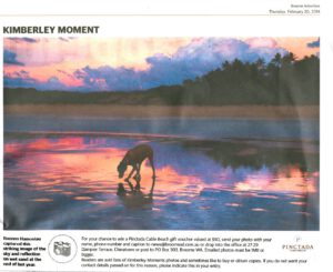 Kimberley Moment nel Broome Advertiser, 20 feb 2014